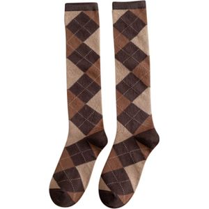 Kniekousen - Geruit - Bruin - 100% Katoen