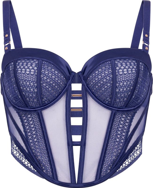 Hunkemöller - Missy - Longline Beugel Bh - Blauw - Niet-voorgevormd