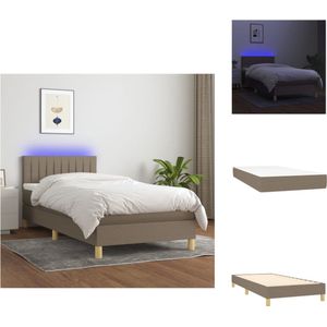 vidaXL Boxspring Matras LED - 203 x 80 x 78/88 cm - LED Verlichting - Pocketvering - Huidvriendelijk - Bed