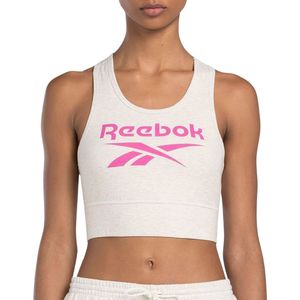 Reebok RI BL COTTON BRALETTE - Dames Sportbeha - Wit/Roze - Maat XL