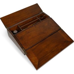 Authentic Models - Schrijfset - Grote Reisset - Schrijfgerei - opvouwbaar bureau voor op schoot - schrijftafel - Bruin - Mahonie