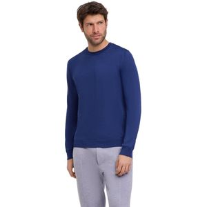 FALKE - Basic New Merino Crew Neck - Wol Trui - Blauw