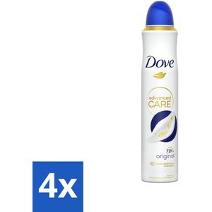 4 x Dove - Deodorant - Spray Advanced Care - Frisse en langdurige bescherming - 200 ml - Dove Deodorant - Antitranspirant - Deodorant Spray - 72 Uur Bescherming - Gevoelige Huid