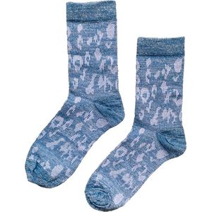 Glittersokken Leopard - Lichtblauw