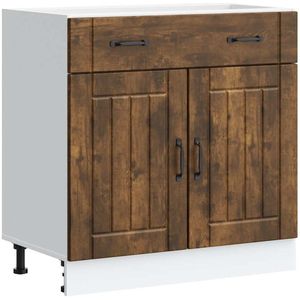 vidaXL - Keuken - onderkast - Lucca - bewerkt - hout - gerookt - eikenkleurig