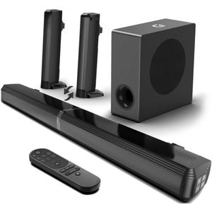 Soundbar - Soundbars voor TV en Theater - Soundbar met Subwoofer - 200W - 4.1CH - HDMI-ondersteuning - Heimkino Soundsystem - Bluetooth-Luidspreker Soundbar Subwoofer met optische - Zwart