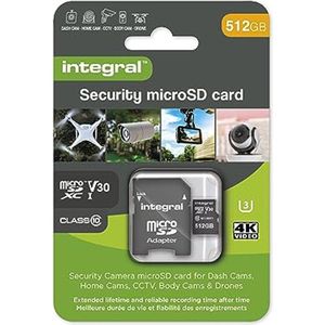 Micro SD Kaart 512GB voor Dashcams, Bewakingscamera's, Bodycams en Drones – Hoge Duurzaamheid en Betrouwbare Opname