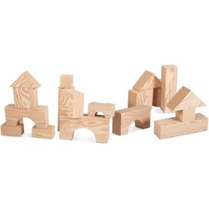 Edushape Hout-Imitatie Foam Blokken 75 mm - 32 stuks