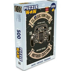 Puzzel Auto - Vintage - Tekening - Legpuzzel - Puzzel 500 stukjes