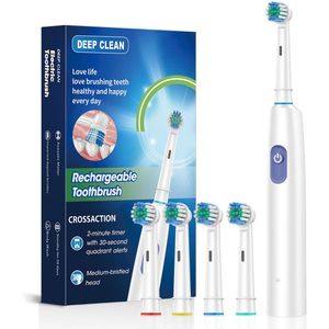 Roterende elektrische tandenborstel, snel opladende tandenborstel, mondverzorging, nieuw product - wit, vier koppen