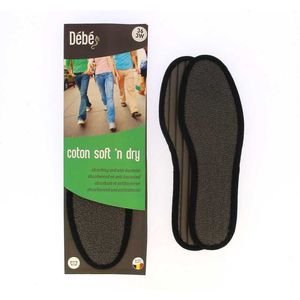 DEBE Coton Soft 'n dry Grey - Vocht absorberende en antibacteriële inlegzool in het Grijs - 38
