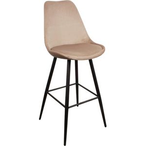 Lucy’s Living Luxe Barkruk LEAVE BAR Wit – D 51x58x117 cm - Barkrukken  - Barstoel Kruk - Barstoelen met rugleuning – Keukenstoel – stoelen - meubels