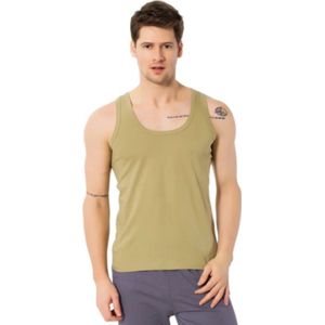 3 Pack Comfortabel Heren Onderhemd met Brede Banden-100% Katoen-Legergroen-3XL