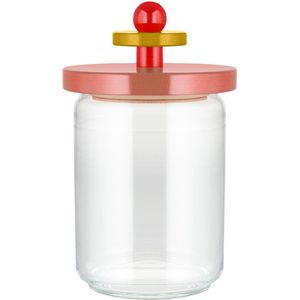 Alessi - Ettore Sottsass -  Twergi Voorraadpot 100 Cl - Rood / Roze / Geel