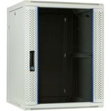 DSIT 15U witte wandkast met glazen deur 600x600x770mm (BxDxH) - serverbehuizing - serverrack - serverkast - 19 inch