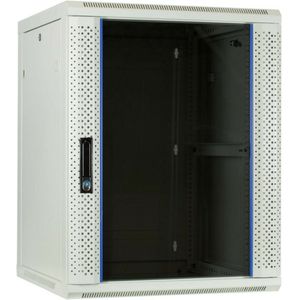 DSIT 15U witte wandkast met glazen deur 600x600x770mm (BxDxH) - serverbehuizing - serverrack - serverkast - 19 inch