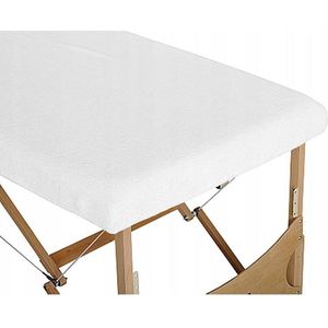 HABYS® Badstof Hoeslaken Massagetafel Wit – Zonder uitsparing – Geschikt voor massagetafels met lengte 180 tot 185 cm – 63 tot 71 cm breedte