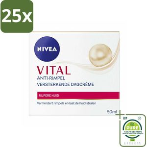 25 x NIVEA - VITAL Dagcrème - Anti-Rimpel Gezichtscrème - Versterkend - 50 ml - Grootverpakking - Anti-rimpel Crème - Dagcrème Voor Rijpere Huid - NIVEA VITAL - Hydraterende Dagcrème - Anti-aging Crème