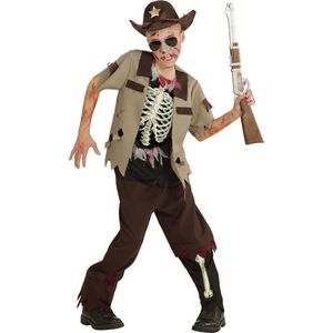 Widmann - Zombie Kostuum - Zombie Sheriff Navajo - Jongen - Bruin - Maat 158 - Halloween - Verkleedkleding