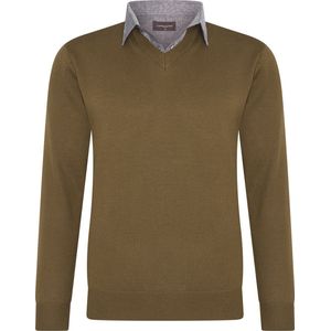Cappuccino Italia - Heren Sweaters Mock Pullover - Bruin - Maat XL