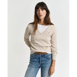 Gant 4800101 Trui Met V-hals Beige M Vrouw