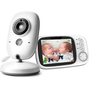 Babyfoon - met Camera - Baby Monitor - Binnencamera - 750mAh Li-polymer - 2-weg audio - Nachtzicht - 320 x 240pxl - Wit - CMOS - 2.4G - 3.2 Inches LCD