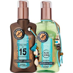 Byron Bay Instant Bronzer Tinted Sunlotion SPF 15 + Aftersun Aloe Vera Gel - 2x 200ml