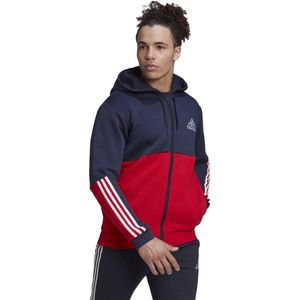 Adidas essentials colorblock fleece hoodie in de kleur marine.