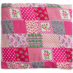 Kids kersenpitkussen vierkant 24 x 24 cm groot met ca. 400 gram kersenpitten en afneembare overtrek van 100% katoen (kleurrijke vlekken)