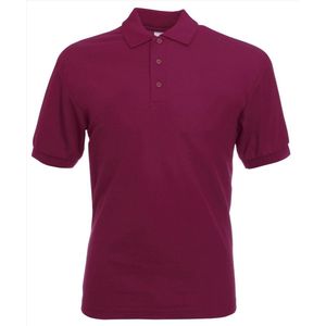 Fruit Of The Loom Heren Poloshirt Burgundy Rood Pique Regular Fit