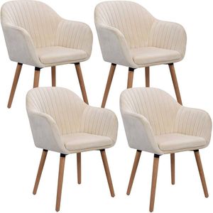 Rootz set van 4 eetkamerstoelen - fluwelen stoelen - comfortabele zitting - ergonomisch ontwerp, duurzame constructie, eenvoudige montage - 81 cm x 40 cm x 40 cm