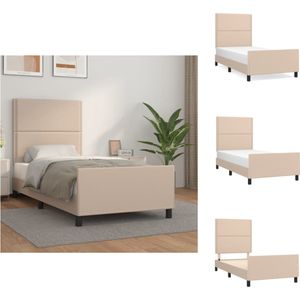 vidaXL Bedframe - Cappuccino - 203 x 103 x 118/128 cm - Verstelbaar hoofdeinde - Multiplex lattenbodem - Bed