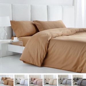 Egyptisch satijnen dekbedovertrek - luxe kwaliteit - set van 3 - 100% katoen - 240 x 220 cm