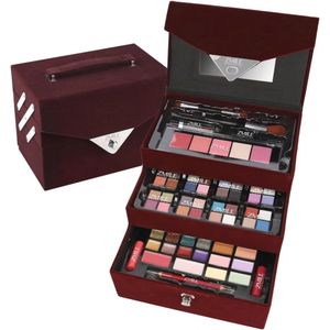 Vegan Make-up Koffer met Fluweelachtig Oppervlak en Diverse Cosmetica