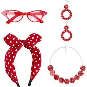 Rockabilly accessoires voor dames - retro jaren 50 en 60 themafeest kostuum met polkadots