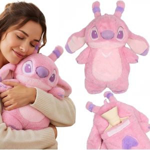 DISNEY Stitch ANGEL Thermofor Rubberen warmwaterkruik met ZACHTE hoes, GROOT! Warmwaterkruik in hoes, knuffel 750 ml