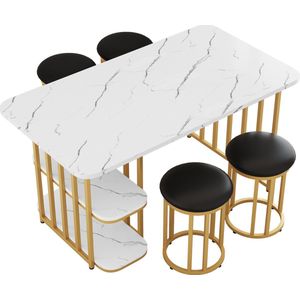 Gotagee Eetkamer Set Eettafel Set met Eettafel 4 Stoelen Keukentafel Set Eetkamerstoelen