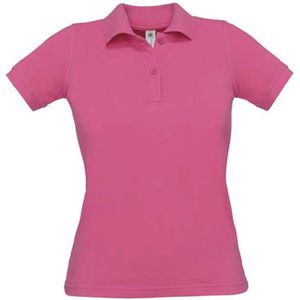 Polo Dames M B&C Kraag met knopen Korte mouw Fuchsia 100% Katoen