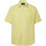 Boston Park - Heren - Boston Park overhemd van een linnenmix korte mouwen - Limoengeel - Maat L