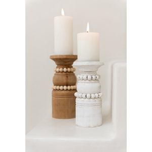J-Line cilinderkaars - vanille - wit - medium - 39U - 6 stuks