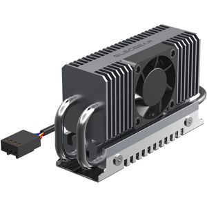 M.2 2280 SSD Koeler met PWM-koelventilator, Heat Pipe en Aluminium Heatsink voor PCIe NVMe en SATA Gaming SSD