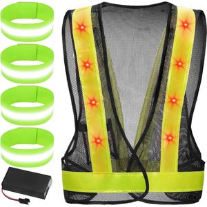 Brenzoos - Led Sportvest Met Reflectiebanden - Reflecterend Hardloopvest Voor Fietsen En Joggen