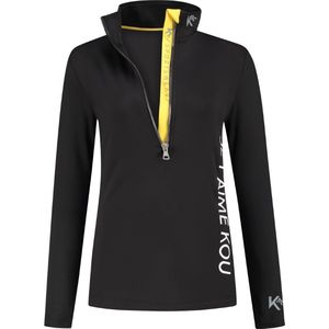 KOU Sportswear Skipully Dames - Je T'aime Kou - Zwart / Rood - Midlayer Shirt Wintersport - Maat XL
