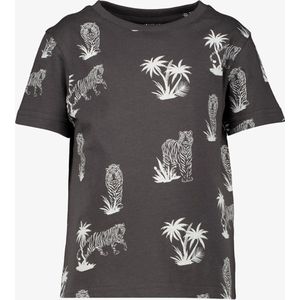 Unsigned jongens T-shirt met tijgers grijs - Maat 98