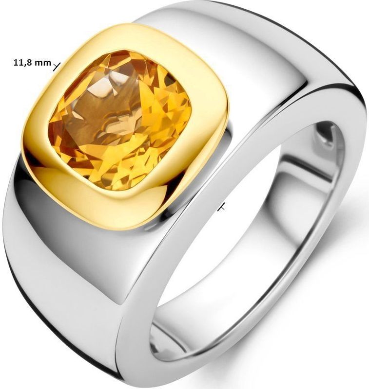 Ring Citrien Goud Met Zilver