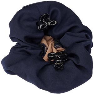 Lemieux Haarelastiek Lemieux Met Crystal Haarnet Donkerblauw-beige