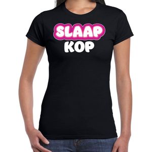 Bellatio Decorations Verkleed T-shirt voor dames - slaapkop - zwart - carnaval - foute party XS