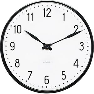 Arne Jacobsen Station Clock Wandklok Zwart Wit - Ø 16 cm - 43623
