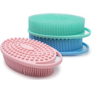 3 Stuks Siliconen Body Scrubber – Zachte Doucheborstel & Exfoliërende Badborstel – Huidvriendelijke Silicone Luffa voor Gevoelige Huid – Geschikt voor Douche, Bad & Shampoo