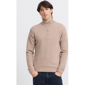 Casual Friday Zipper Sweater Wool Sand - Maat S